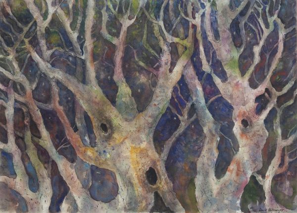 Watercolor by Louis Kollmeyer titled “Enchanted Forest”, 29 × 21 inches