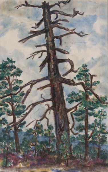 Watercolor by Louis Kollmeyer titled “Landmark”, 34.5 × 22 inches