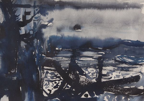 Watercolor by Charles Smith? titled “Unknown Title”, 21 × 14 inches