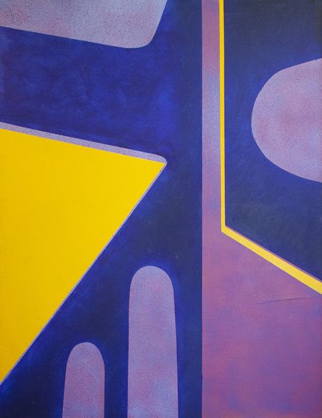 Oil by Doug Kollmeyer titled “Untitled (Purple:Blue:Yellow)”, 47.5 × 37 inches