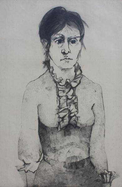 Drypoint by Margaret Ahrens Sahlstrand titled “Portrait”, 23.5 × 36 inches