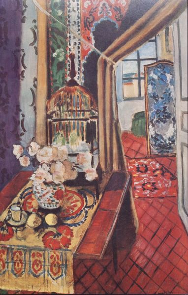 Print by Matisse titled “Interior Flowers & Parrots”, 25 × 15.5 inches