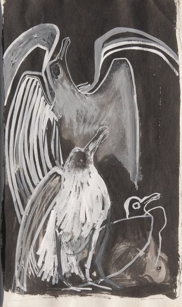 Ink Drawing by Simmons titled “Birds”, 27 × 18 inches