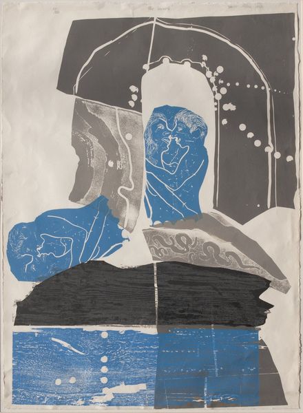 Woodblock Print by Trevor Allen titled “The Lovers Woodblock Print 17:26 1966”, 22 × 31 inches