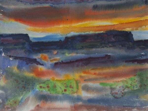 Watercolor by Louis Kollmeyer titled “Land of Mystery”, 22 × 29.5 inches
