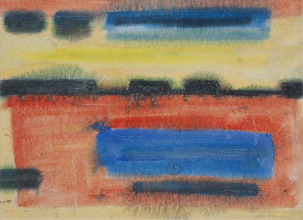 Watercolor by Louis Kollmeyer titled “Mirage”, 21 × 28.5 inches