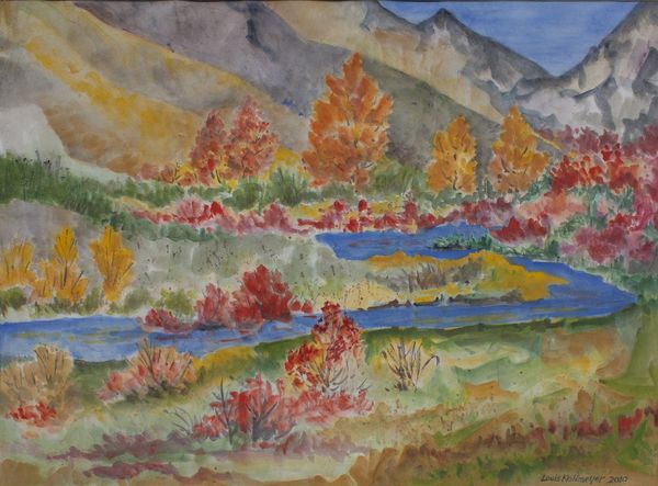 Watercolor by Louis Kollmeyer titled “Colors of Autumn”, 28.5 × 21 inches
