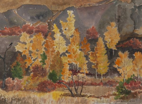 Watercolor by Louis Kollmeyer titled “Manashtash Canyon”, 29 × 21 inches