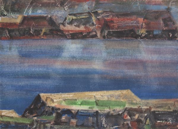 Watercolor by Louis Kollmeyer titled “River Silence”, 29 × 21 inches