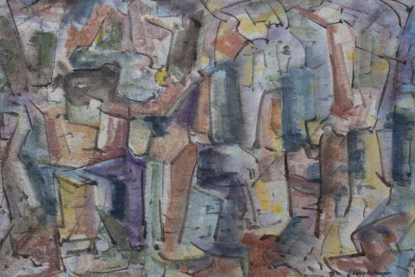 Watercolor by Louis Kollmeyer titled “Untitled”, 29 × 21 inches