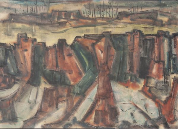 Watercolor by Louis Kollmeyer titled “Yakima Canyon Wall”, 29 × 21 inches