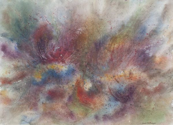 Watercolor by Louis Kollmeyer titled “Undersea Rhythm”, 29 × 21 inches