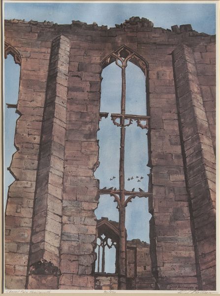 WC Print 30:450 by Louis Kollmeyer titled “Chapel Ruin”, 29 × 21.5 inches