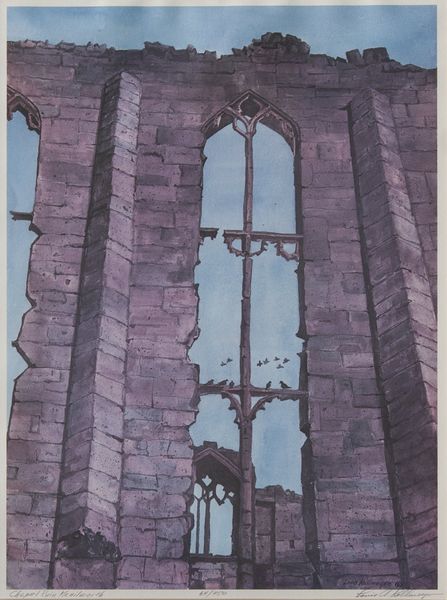 WC Print 64:450 by Louis Kollmeyer titled “Chapel Ruin”, 29 × 21.5 inches