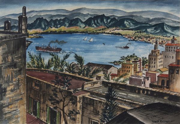 Watercolor by Louis Kollmeyer titled “Cuba”