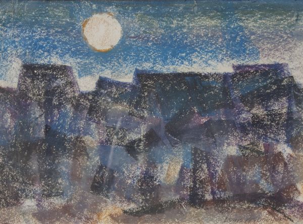 Oil Pastel by Louis Kollmeyer titled “Winter Moon”, 11.5 × 7 inches