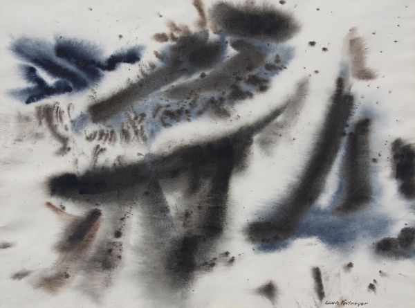 Watercolor by Louis Kollmeyer titled “Winter Nocturn”, 17.5 × 23.5 inches